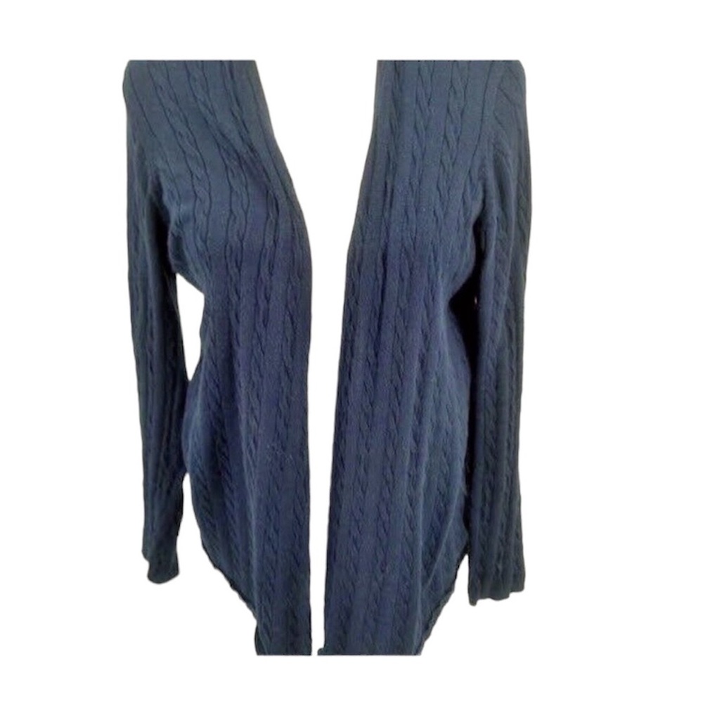 Vineyard Vines Cardigan Sweater Dark Blue Ribbed sz XS Silk EUC Lightweight
